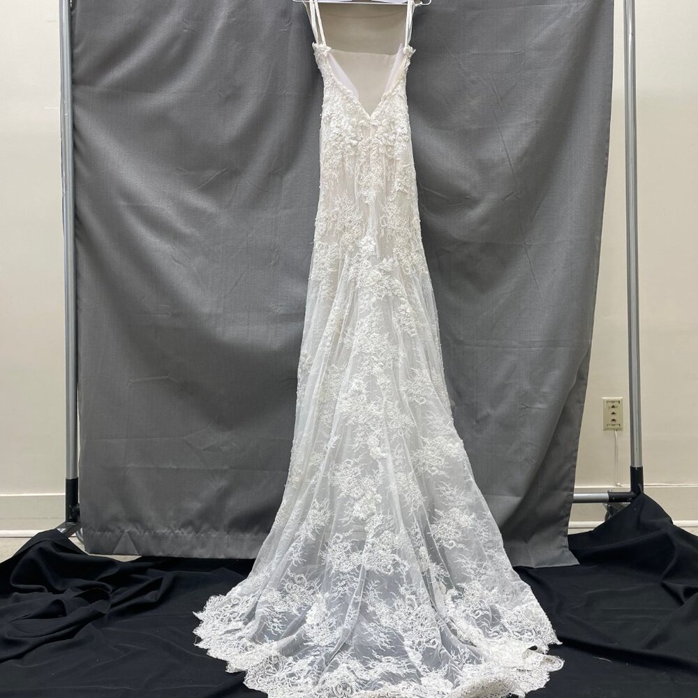 Ines Di Santo spaghetti strap lace sheath wedding gown